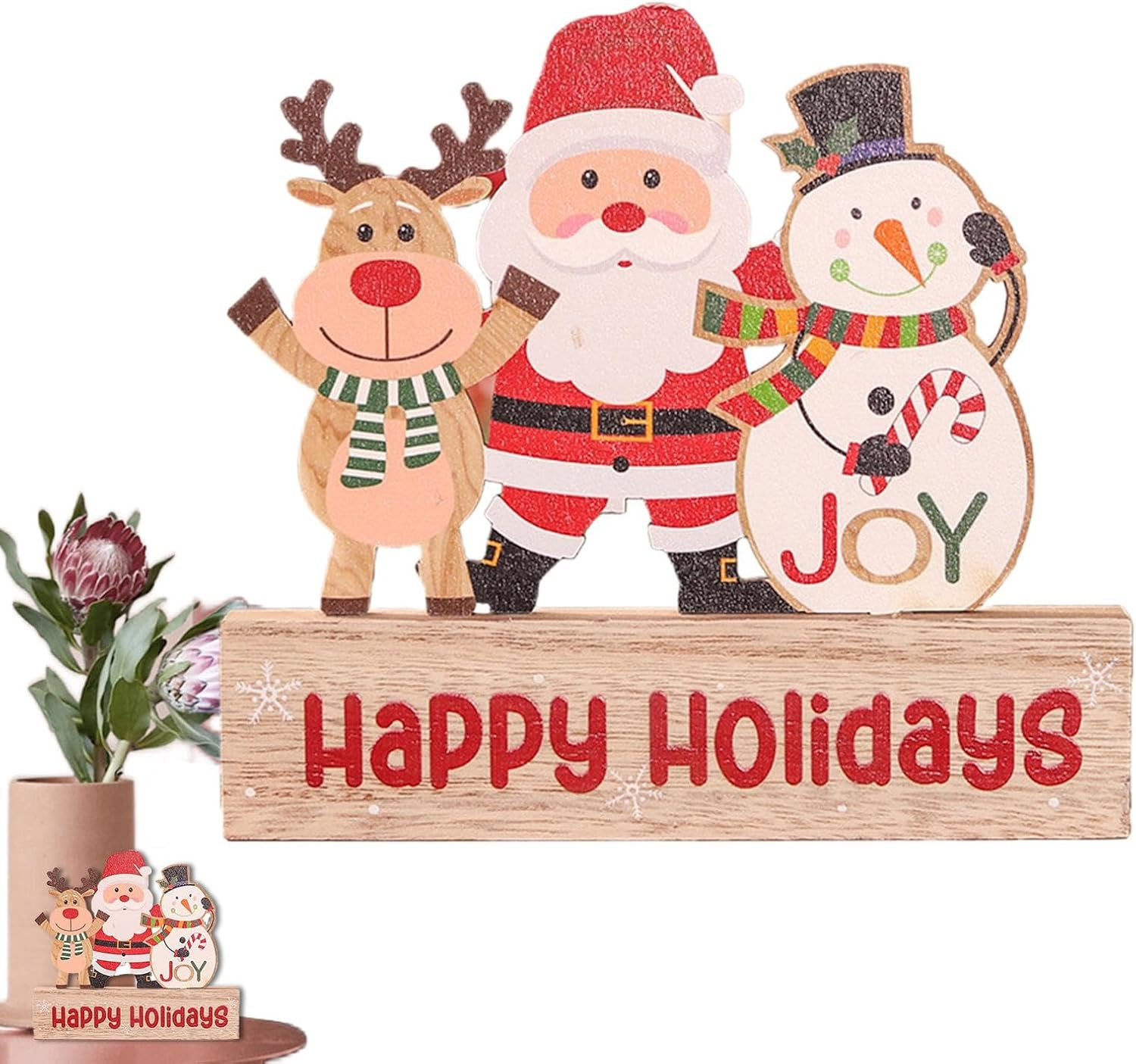 Christmas Table Top Wooden Sign,Scene Layout Ornaments | Indoor Christmas Decorations Christmas Wooden Tabletop Signs Christmas Tabletop Decoration for Tables image number 3