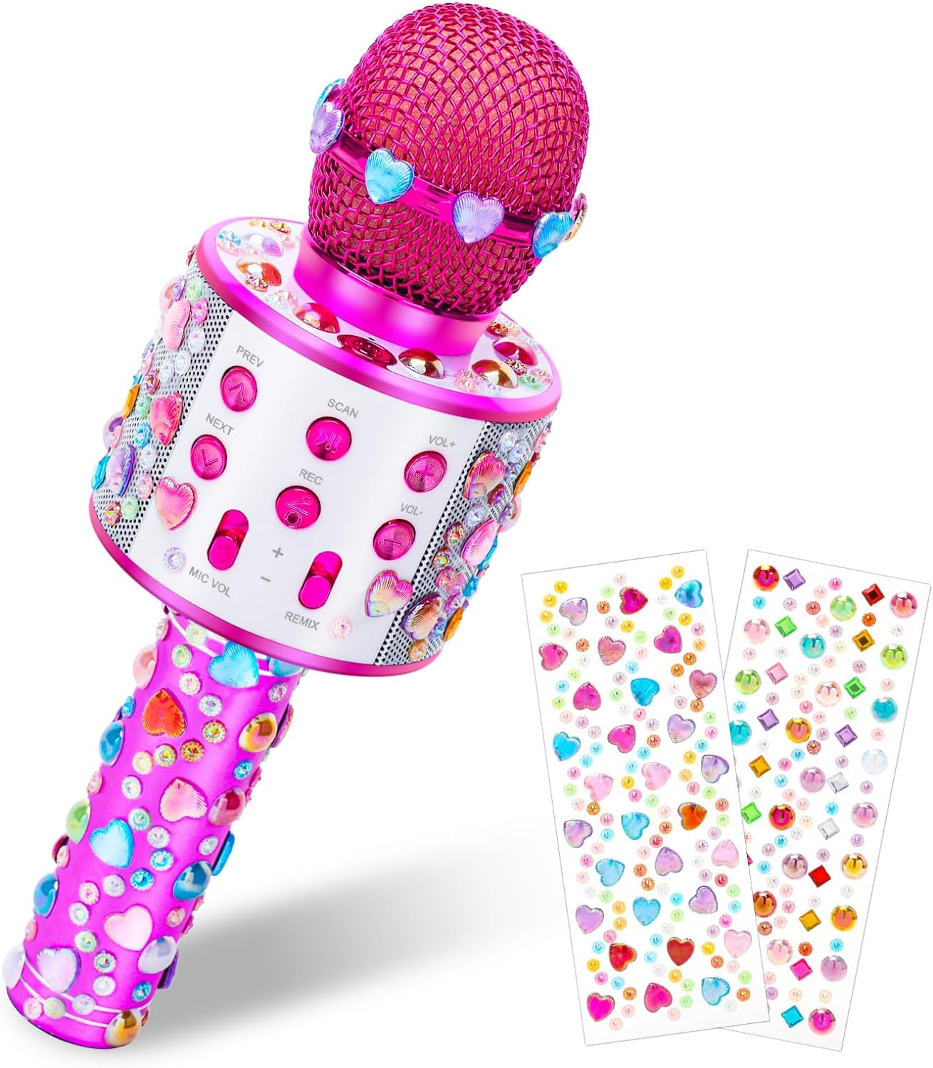 Girls Toys for 5-12 Year Old Girl Kids, Craft Kits for Kids Microphone Toys for 6-12 Year Old Toddler Boy Bluetooth Singing Microphone Birthday Present Age 6 7 8 9 10 Children Karaoke Pink MIC image number 3