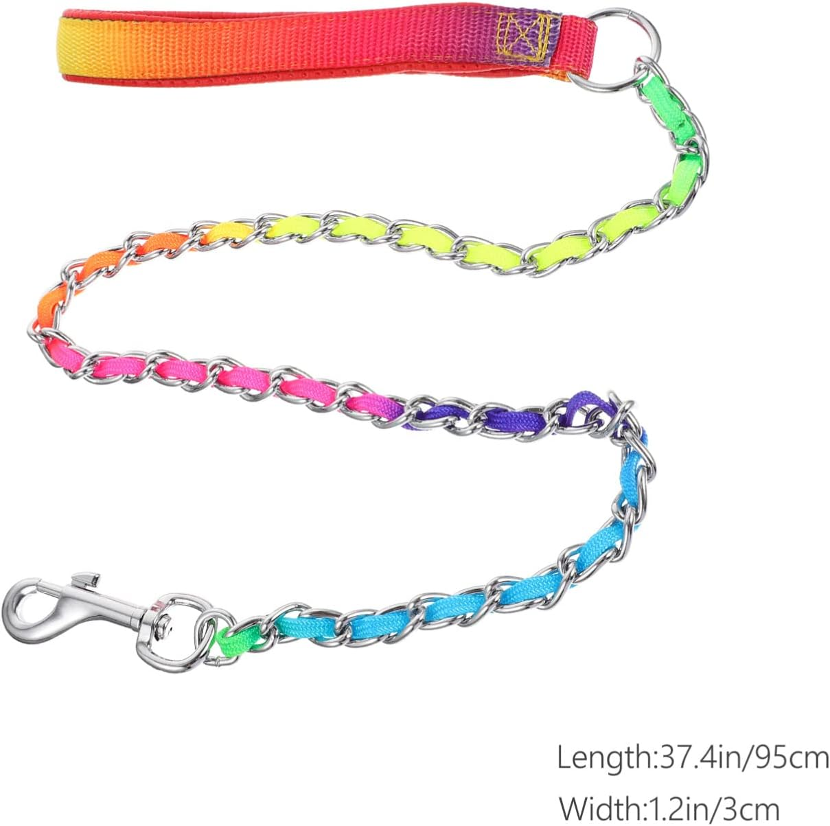 Wear Resistant Dog Chain Leash Heavy Duty Puppy Leash Padded Handle Chew Proof Pet Accessory Training Walking image number 3