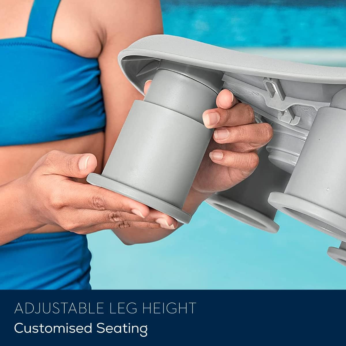 Lay-Z-Spa BW60321 Hot Tub Seat, Universal Adjustable Spa Seat with Weighted Feet, Grey image number 2