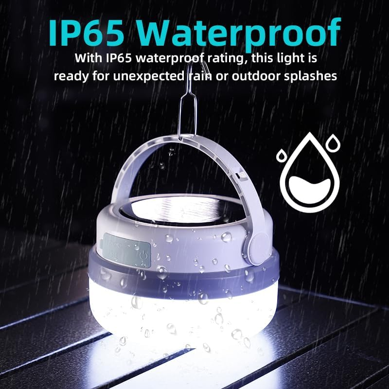 Portable Camping Light - Ultra Bright, 6000Mah Solar & USB Rechargeable, Power Bank Function, Waterproof, Detachable Battery, Power Display Ideal for Emergency, Tent, Outdoor, Power Outages image number 1
