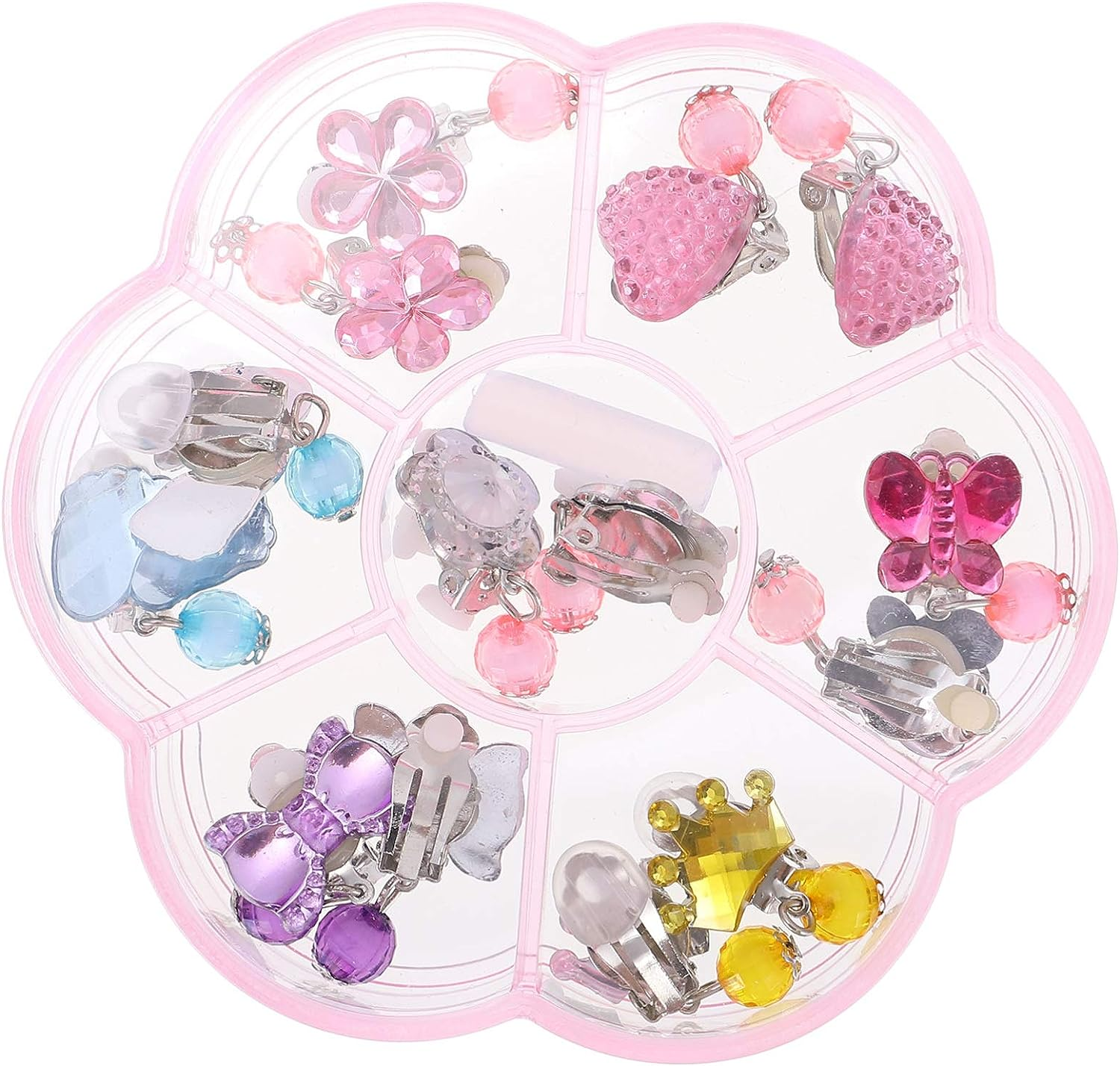 Clip on Earrings Princess Play Jewelry Earrings Set Resin Acrylic Clipon Earring Cartoon Dangle Eardrop for Little Girls Birthday image number 5