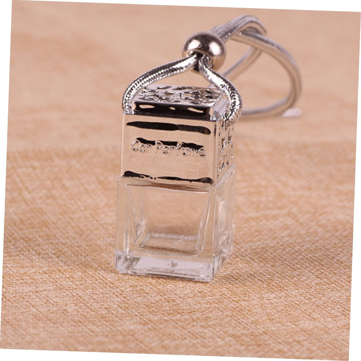 Mikinona 10Pcs Square Glass Perfume Bottle Pendant Essential Oil Sub-Bottle Car Air Vent Aromatherapy