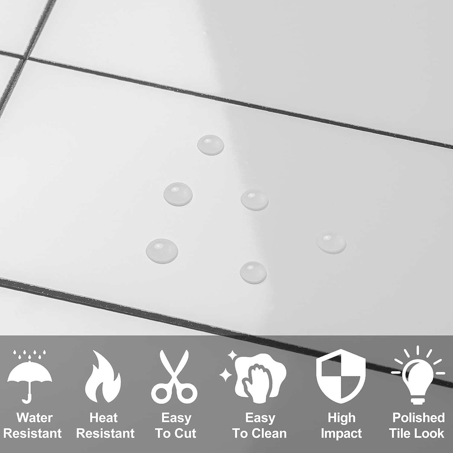 AULIGET 100-Piece Polished White Thick PVC Peel and Stick Backsplash, 3" X 6" Waterproof Subway Tile Peel and Stick Wall Tiles for Kitchen & Bathroom - 100, Apache Brown Rock image number 5