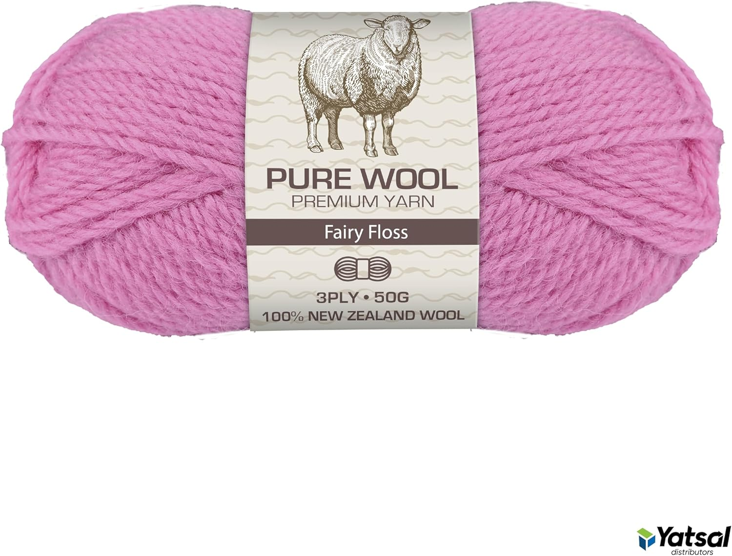 3-Ply Pure Wool 50 G, Fairy Floss image number 4
