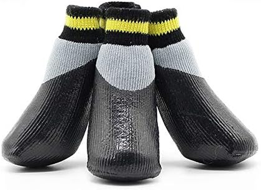 Anti Slip Dog Socks, Dog Boots for Hardwood Floors Prevent Licking, Traction Control Waterproof Rubber Sole Paw Protectors for Small Medium Large Dogs (Black, Medium) image number 1