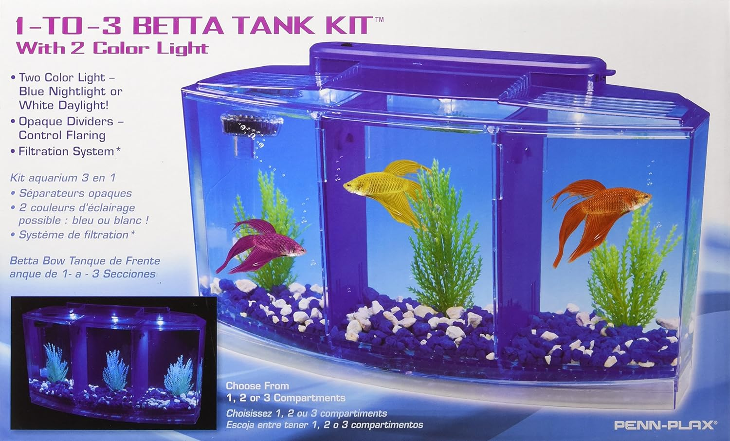 Penn Plax Betta Aquarium Kit Complete with LED Lighting