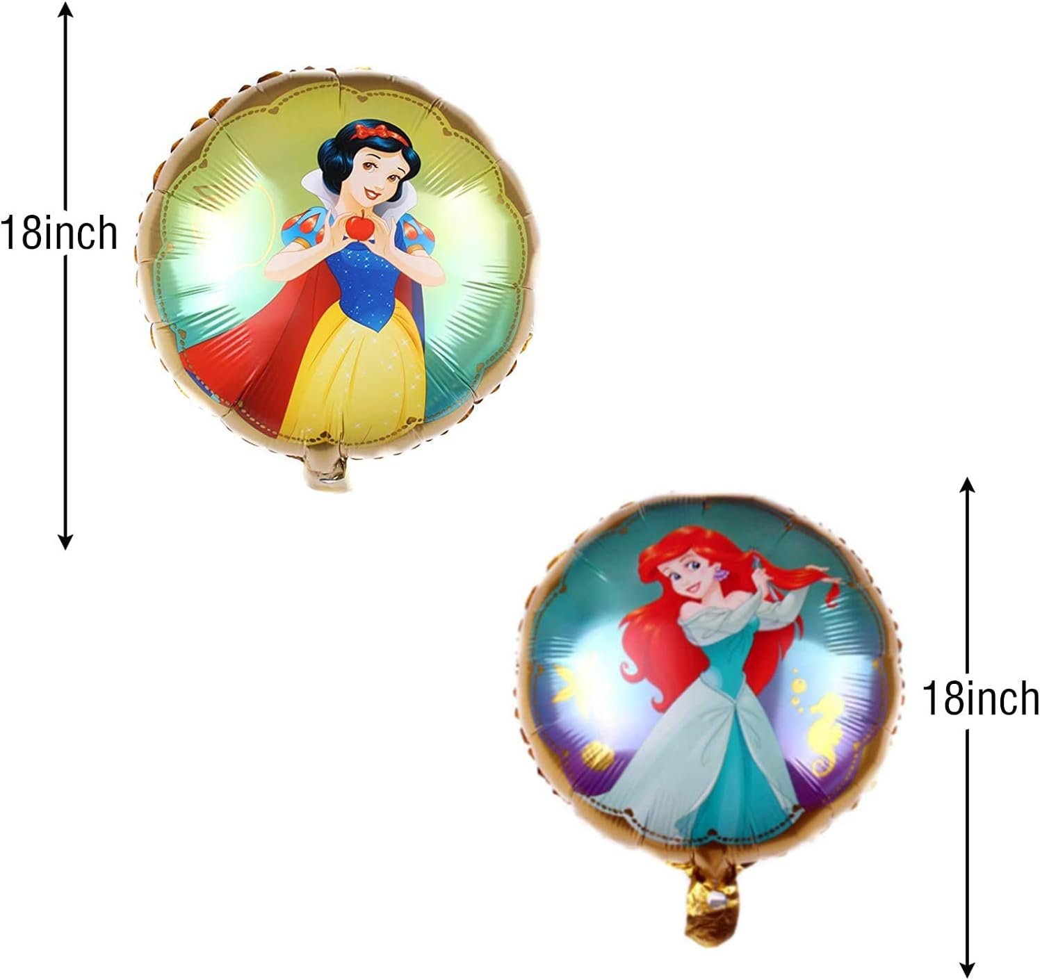 8PCS Disney Princess Foil Balloons for Girl&rsquo;S Birthday Baby Shower Princess Themed Party Decorations image number 5