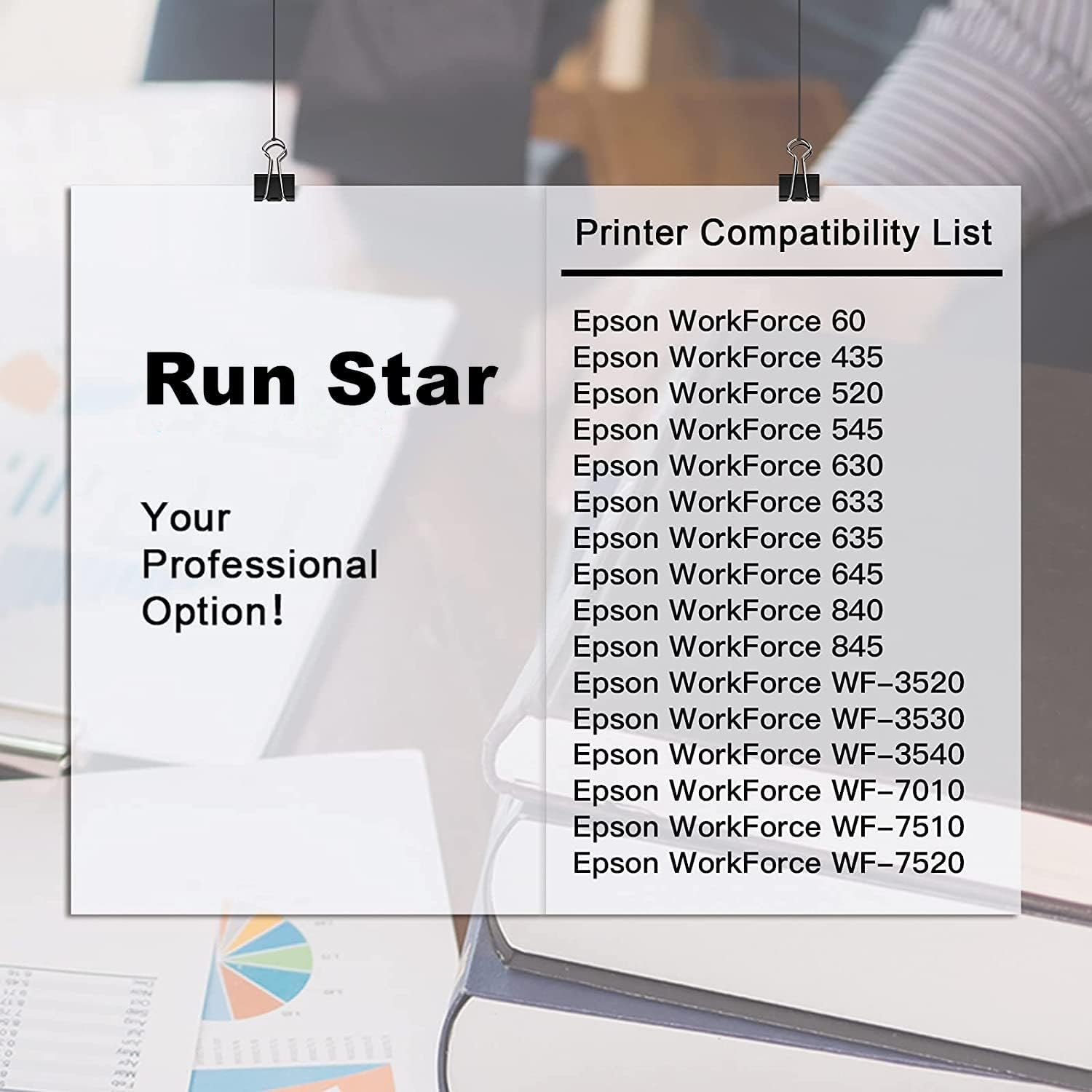 Run Star 5 Pack T127 Remanufactured Ink Cartridge Replacement for Epson 127 Use for WF-3520 WF-3540 WF-7010 WF-7510 60 530 625 840 545 Printer (2 Black 1 Cyan 1 Magenta 1 Yellow) image number 5