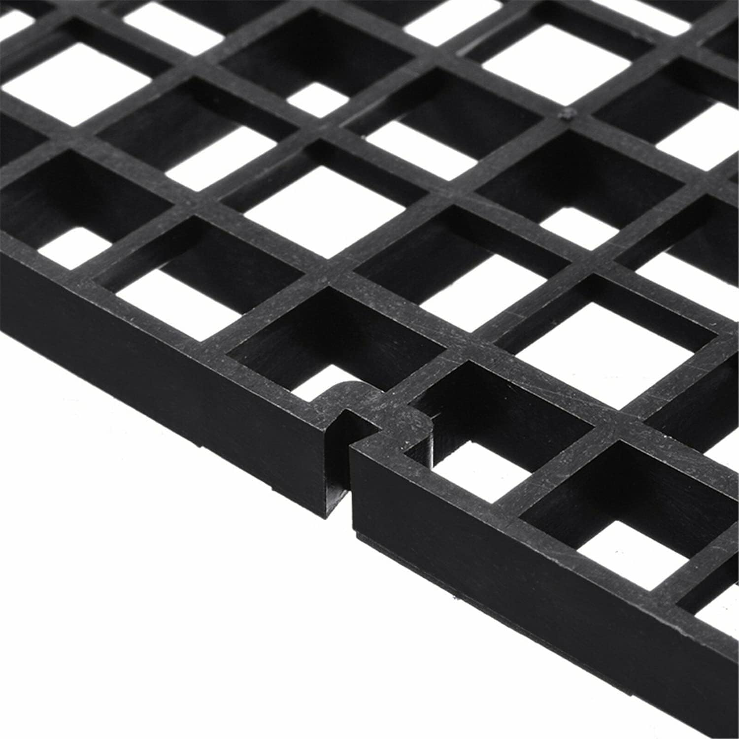 Yotsuba 2PCS Plastic Fish Grid Divider Durable Holder Tank Tray Egg Crate Aquarium Fish Tank Bottom Isolation, Black/White (Black) image number 5