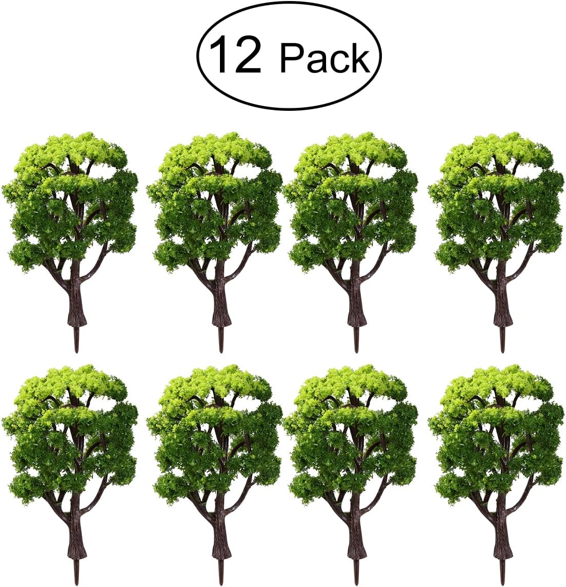 BESPORTBLE 12Pcs Mini Diorama Trees Static Grass 1/64 Model Scenery for Garden Diorama Models Trees Trains Forest Animals Scale Scenery Tree Supplies Mix image number 4