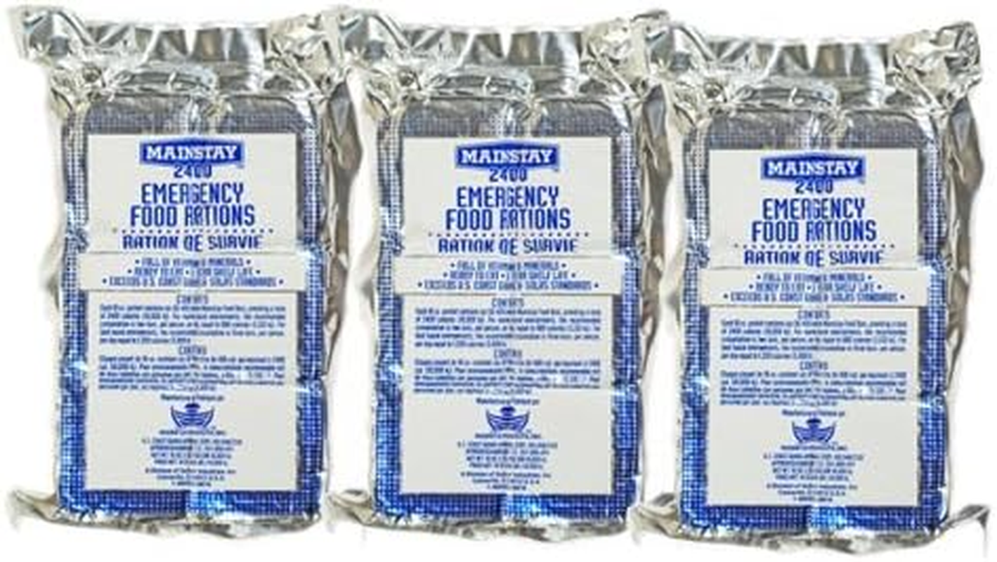 Mainstay Emergency Food Rations 2400 Calorie Bars, Enriched with Vitamins & Minerals (Pack of 3)