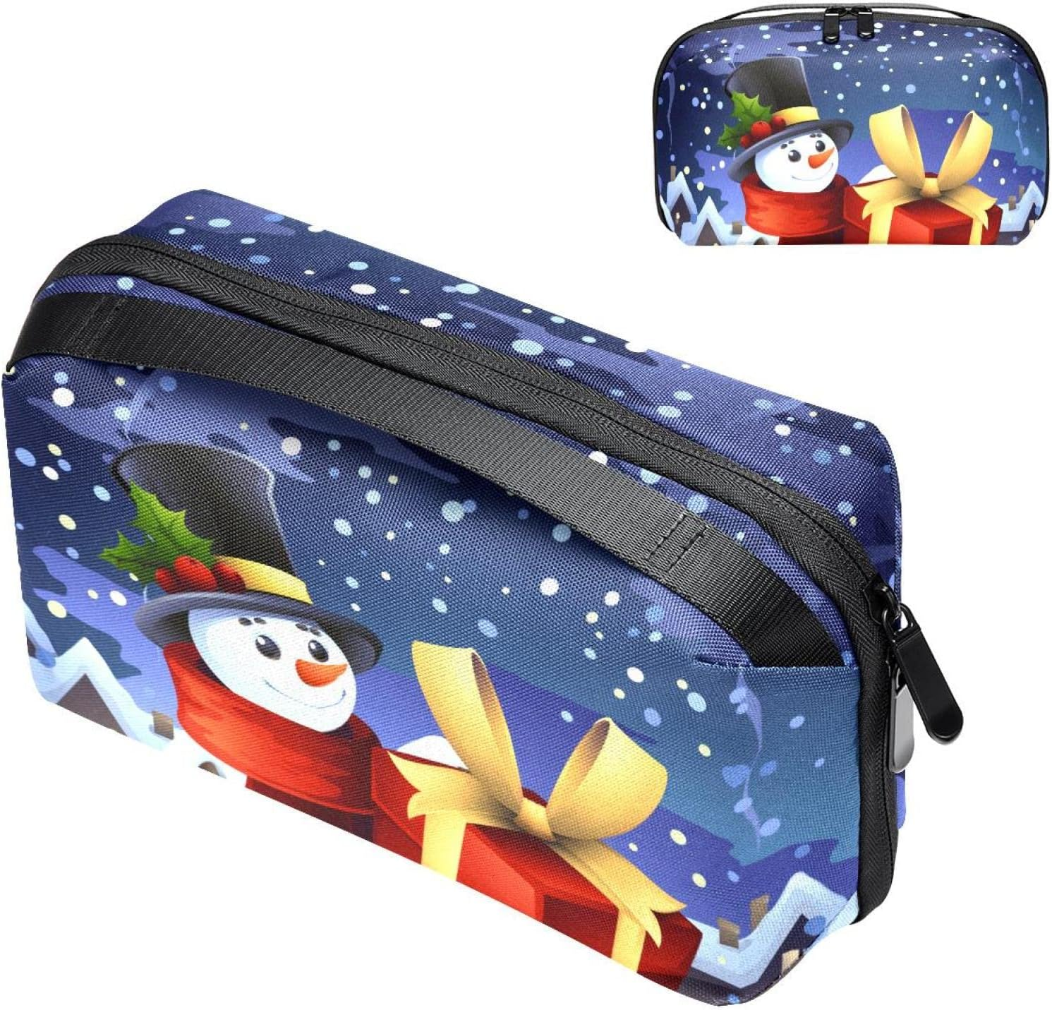 Travel Toiletry Bag for Women and Men, Water-Resistant Shaving Bag for Toiletries Accessories, Christmas Cartoon Gift Snowman image number 4