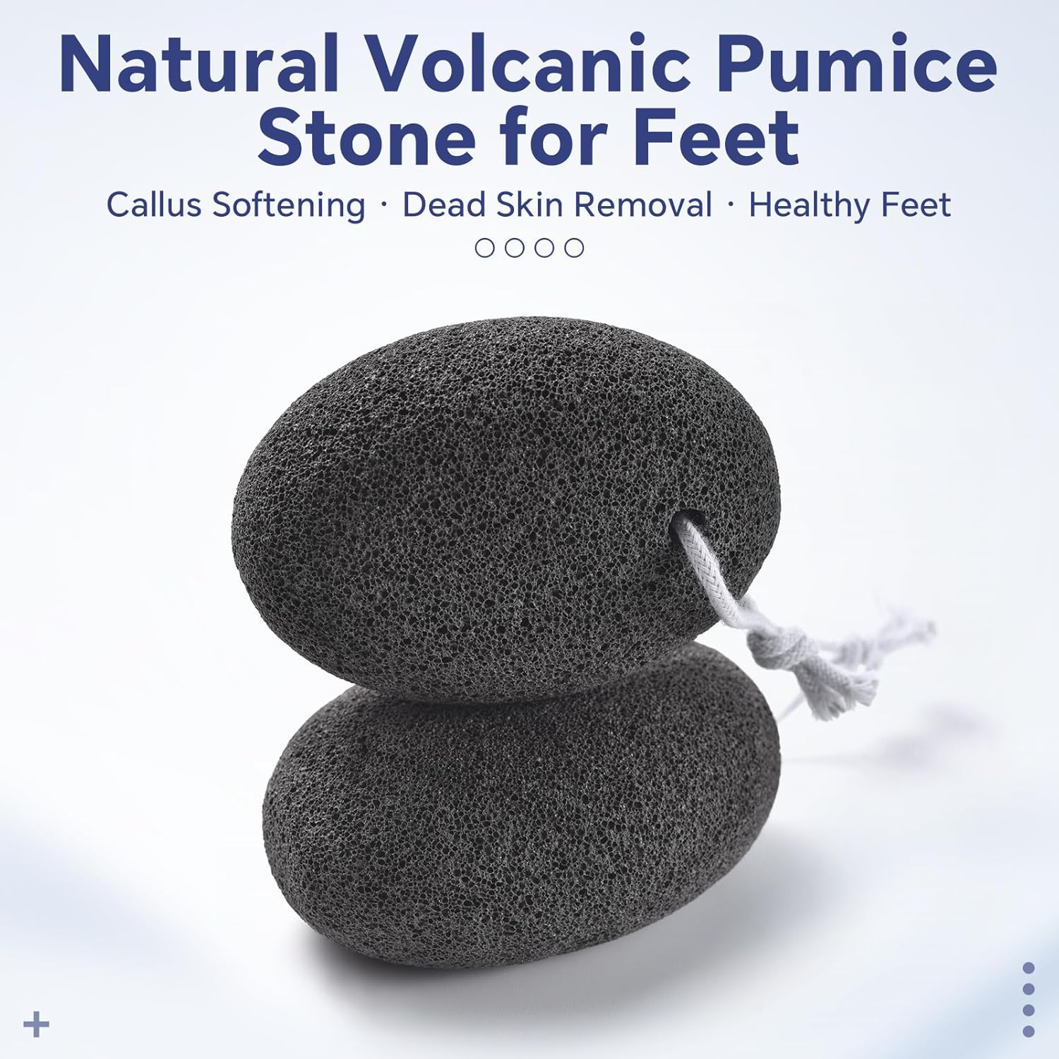 KADS 1Pcs Natural Volcanic Pumice Stone for Feet Heels Foot Exfoliating Calluses, Foot Dead Skin Cuticles Hard Skin Remover, Foot Care Scrub Tool for Salons, Spas, and Home Use - Black 2Pcs Set image number 3