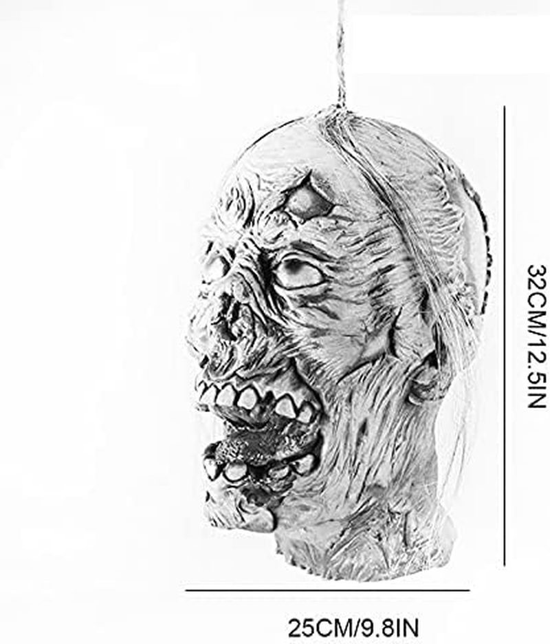 Mummy Head Hanging Ornament, Creepy Halloween Props Pendant Durable Halloween Horror Hanging Head Decoration for Home Haunted House Bar/1133 (Size : Male) image number 2