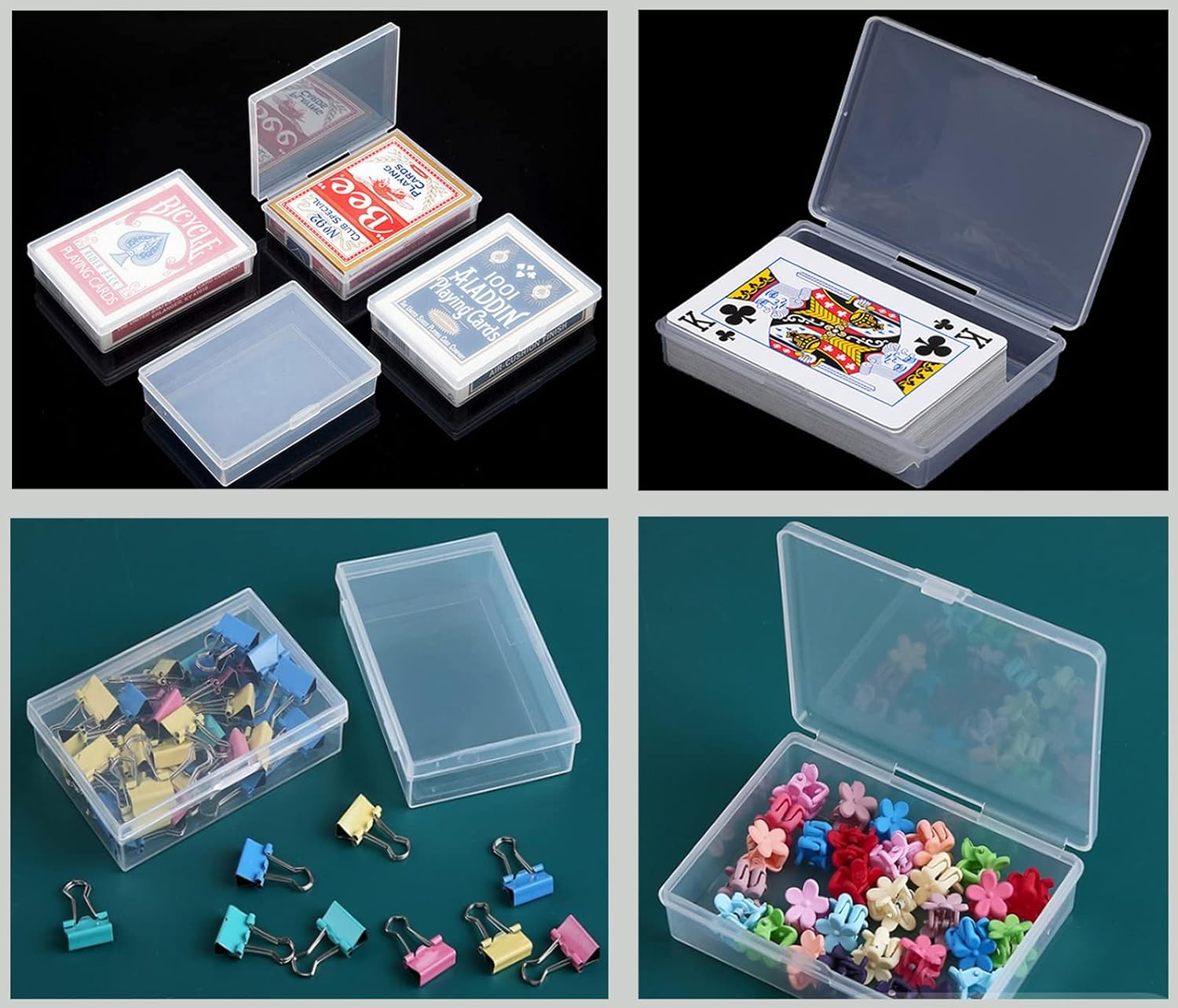 18 Pcs Clear Plastic Playing Card Boxes Snaps Closed Poker Gaming Playing Card Deck Cases Holder Plastic Storage Box Clear Trading Card Box Plastic Card Storage Organizer for Bank Business Card - 10Pcs image number 4