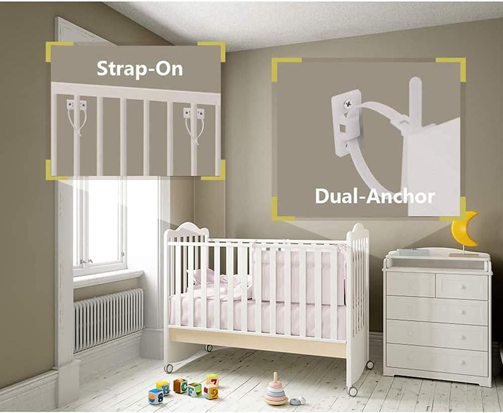 Furniture Straps (12 Pack) Furniture Anchors for Baby Safety Proofing, Wall Anchors anti Tip Kit Easy Installation for Firmly Fixing, Adjustable Earthquake-Resistant Child Safety Straps image number 4