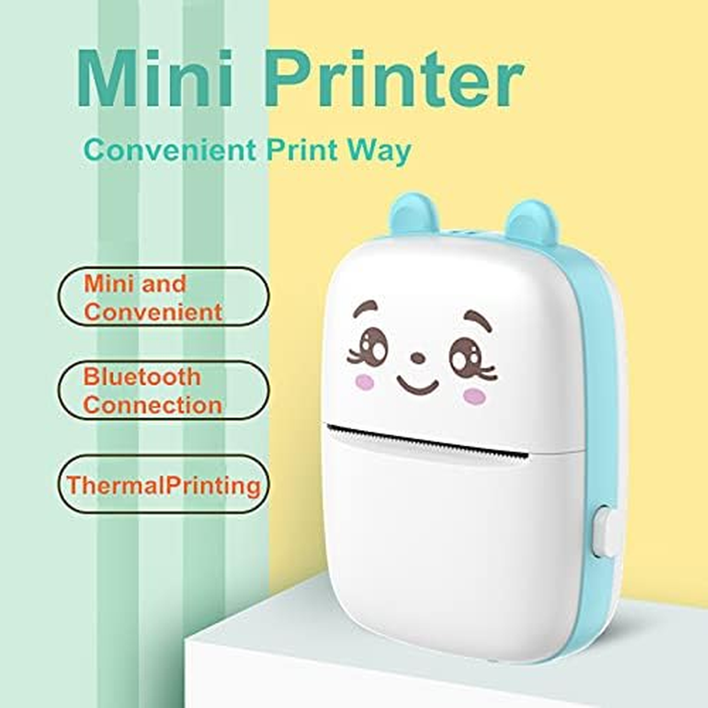 Mini Thermal Printer Compatible, Portable Sticker Printer Machine with Bluetooth Easy Operation Multipurpose Chargable Wireless Printer for Learning Assistance/1130