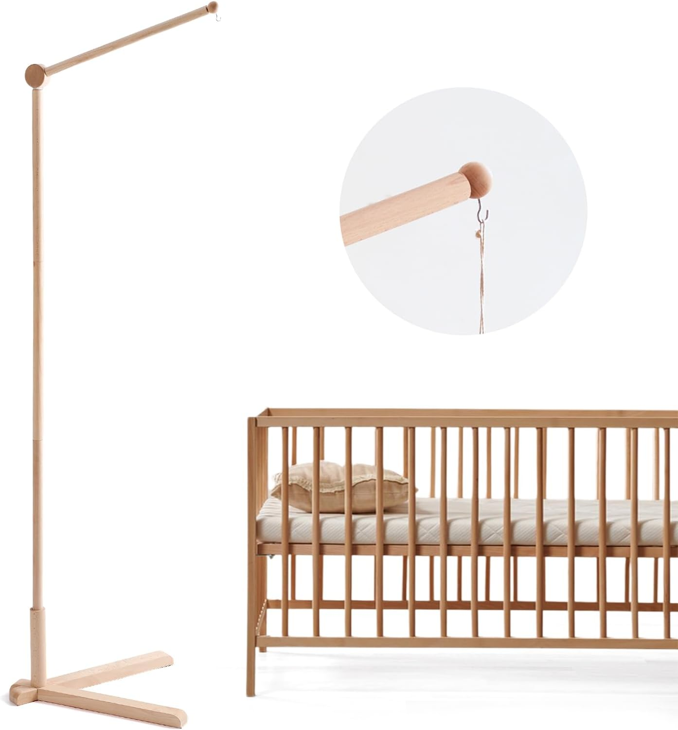 Promise Babe Clouds Wooden Baby Mobile - Blue Moon Design for Girl'S Bed