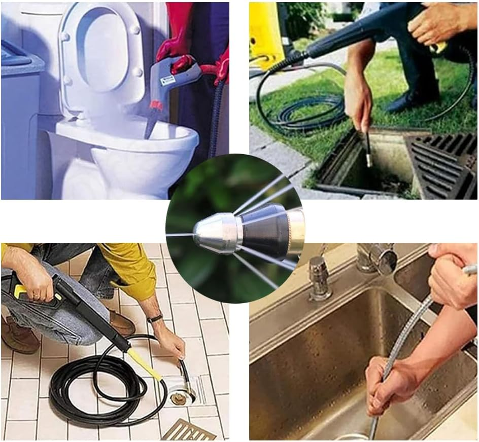 High Pressure Cleaning and Dredging Machine, 1/4 Drain Nozzle Water Mouse Nozzle, 1 Front Jet and 6 Rear Jets, Cleaning and Dredging, Sewage Nozzle image number 5