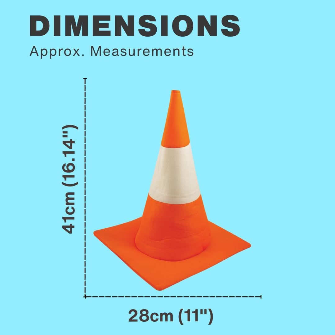 Traffic Cone Hat - Unisex Party Hats for Adults, Hen and Stag Do Party Accessories, Silly Funny Novelty Hat, Orange and White Fancy Dress Road Cone, Halloween Costumes image number 4