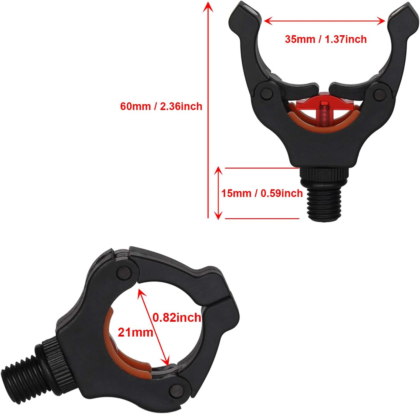 4Pcs Carp Fishing Rod Butt Rests with Magic Magnet Clips for Gripper Pod and Bank Stick Holder image number 4