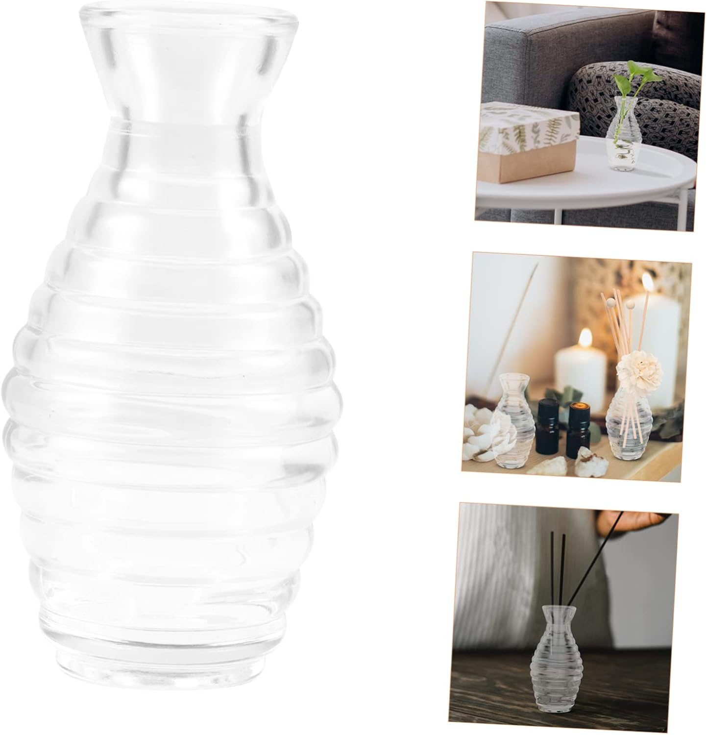 LIFKOME 6Pcs Wide Mouth Aroma Bottles Artistic Glass Aromatherapy Jars Mist Spray Bottle image number 5