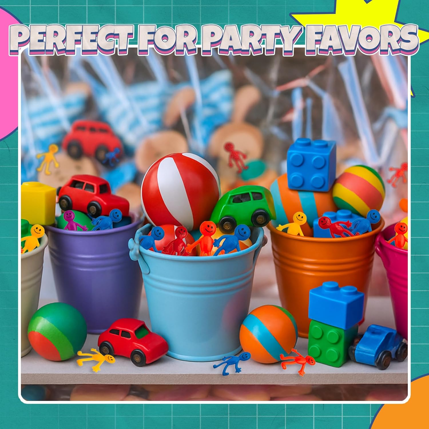 Stretchy Smiley Man (36 Pack) Assorted Fun Colors, a Sticky, Bendable, Stretchable, Slimy, Gooey Texture, Fidget Toy for Stress and Anxiety Relief, Great Party Favor image number 2