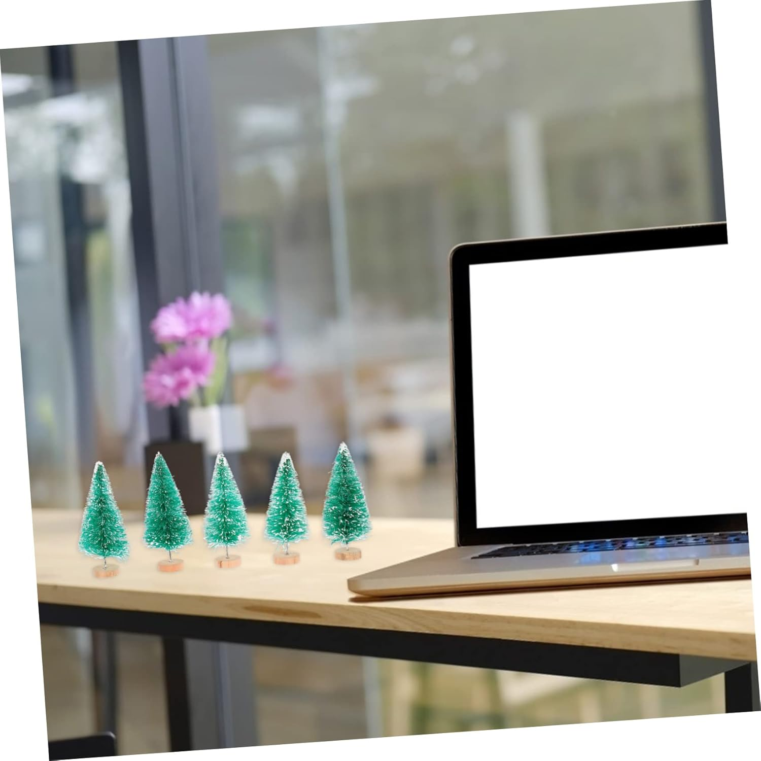 Ciieeo 12Pcs Mini Christmas Tree PVC Christmas Tree Decor Desktop Adornment Party Supplies for Home Shop image number 5