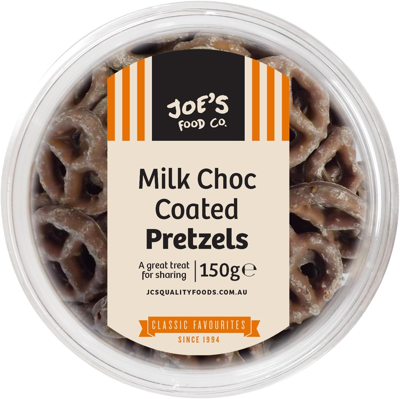 JOE'S FOOD CO MILK CHOC COATED PRETZELS, 150G image number 1