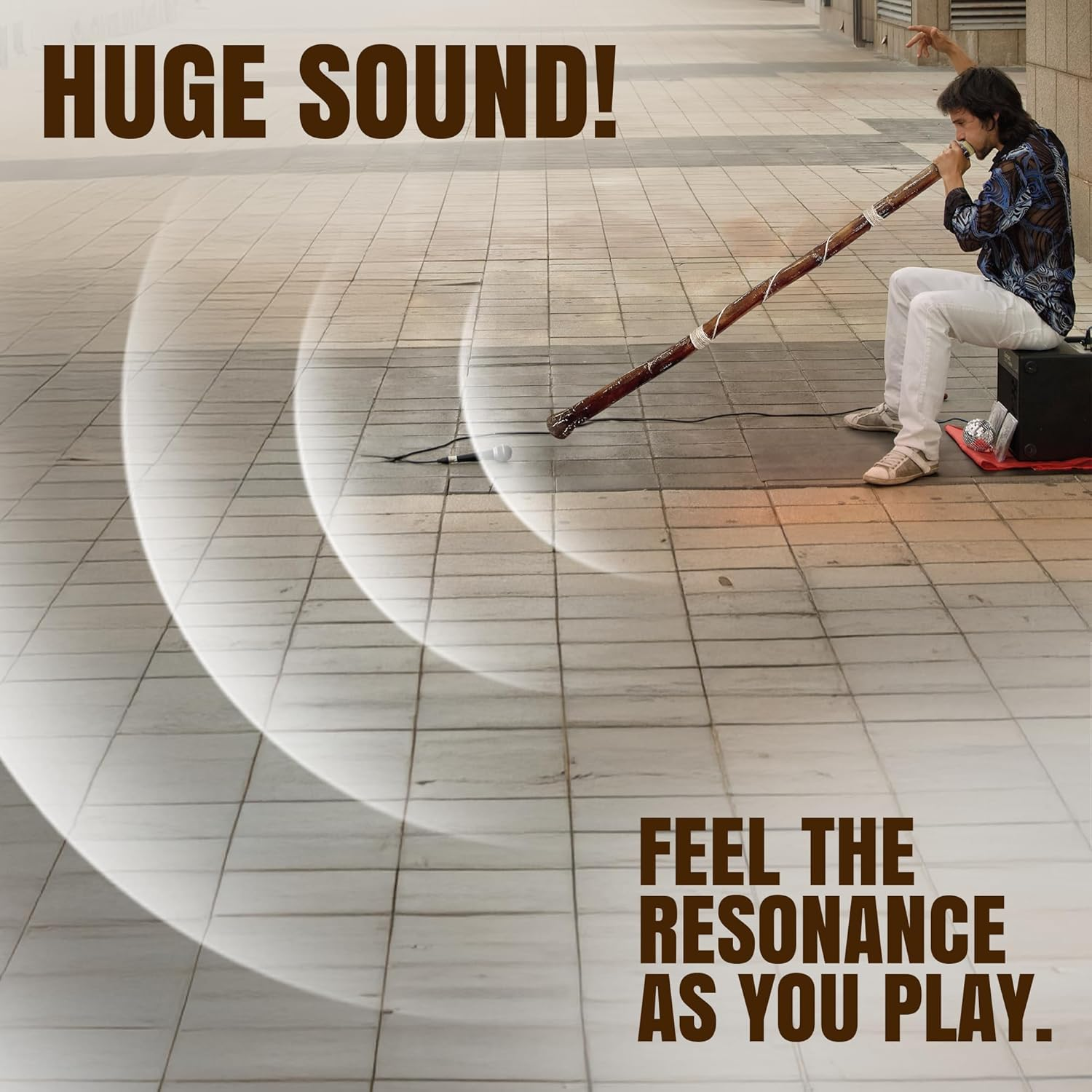 Hand-Fired Modern Didgeridoo - Beeswax Mouthpiece - Easy Player! image number 3