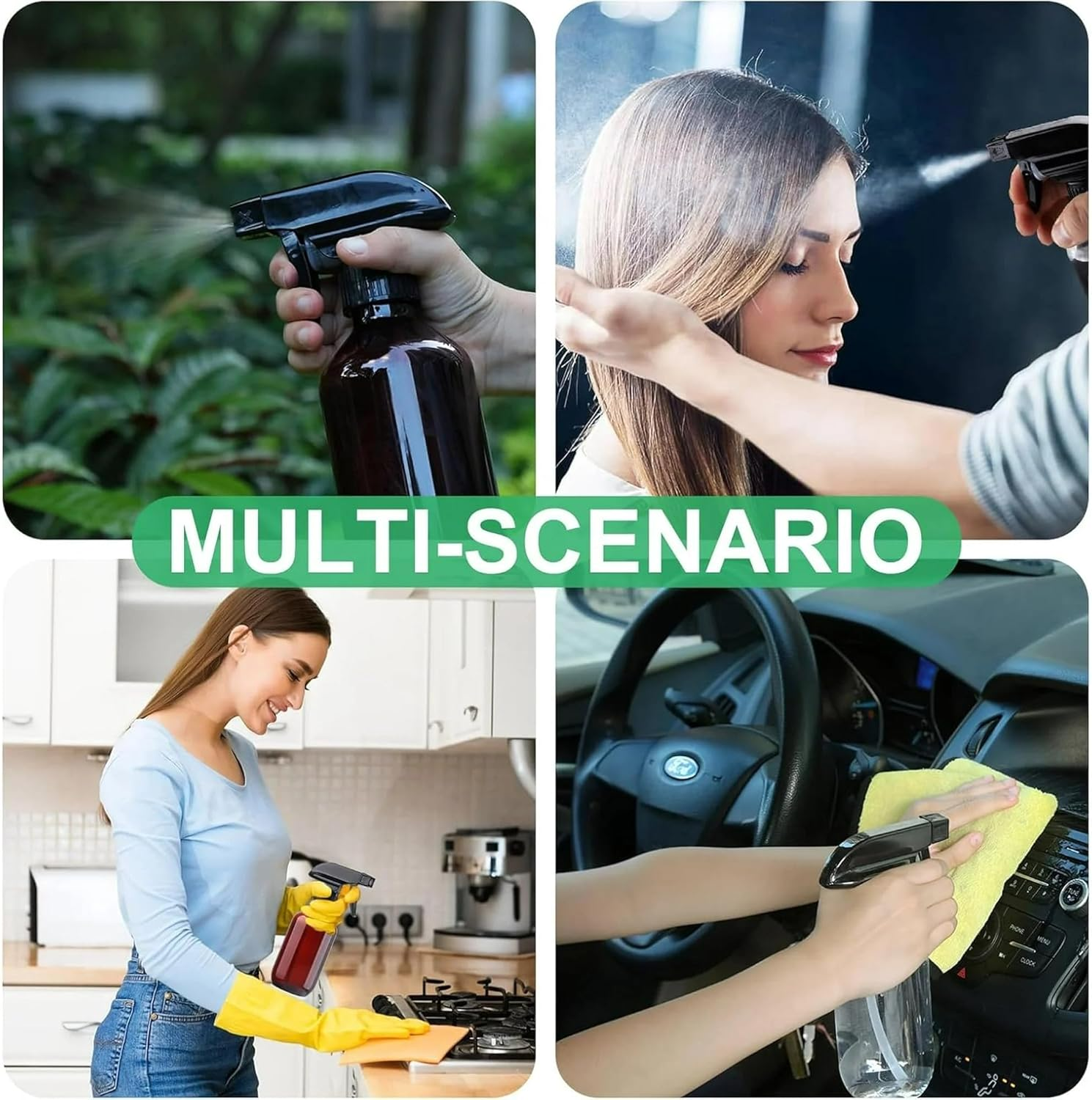 3 Pack Spray Bottles Water Spray Bottle for Plant 10 Oz/300 Ml Plastic Refillable Containers Fine Mist Small Spray Bottle with Adjustable Nozzle for Hair Cooking Cleaning (Clear) image number 4