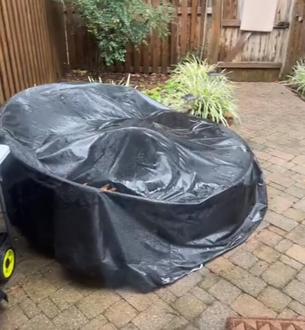 J&C Outdoor Daybed Cover Beige round Garden Furniture Cover 90 Inches Dust-Proof and Waterproof Full Protection for outside Patio Furniture Cover (Black) image number 3