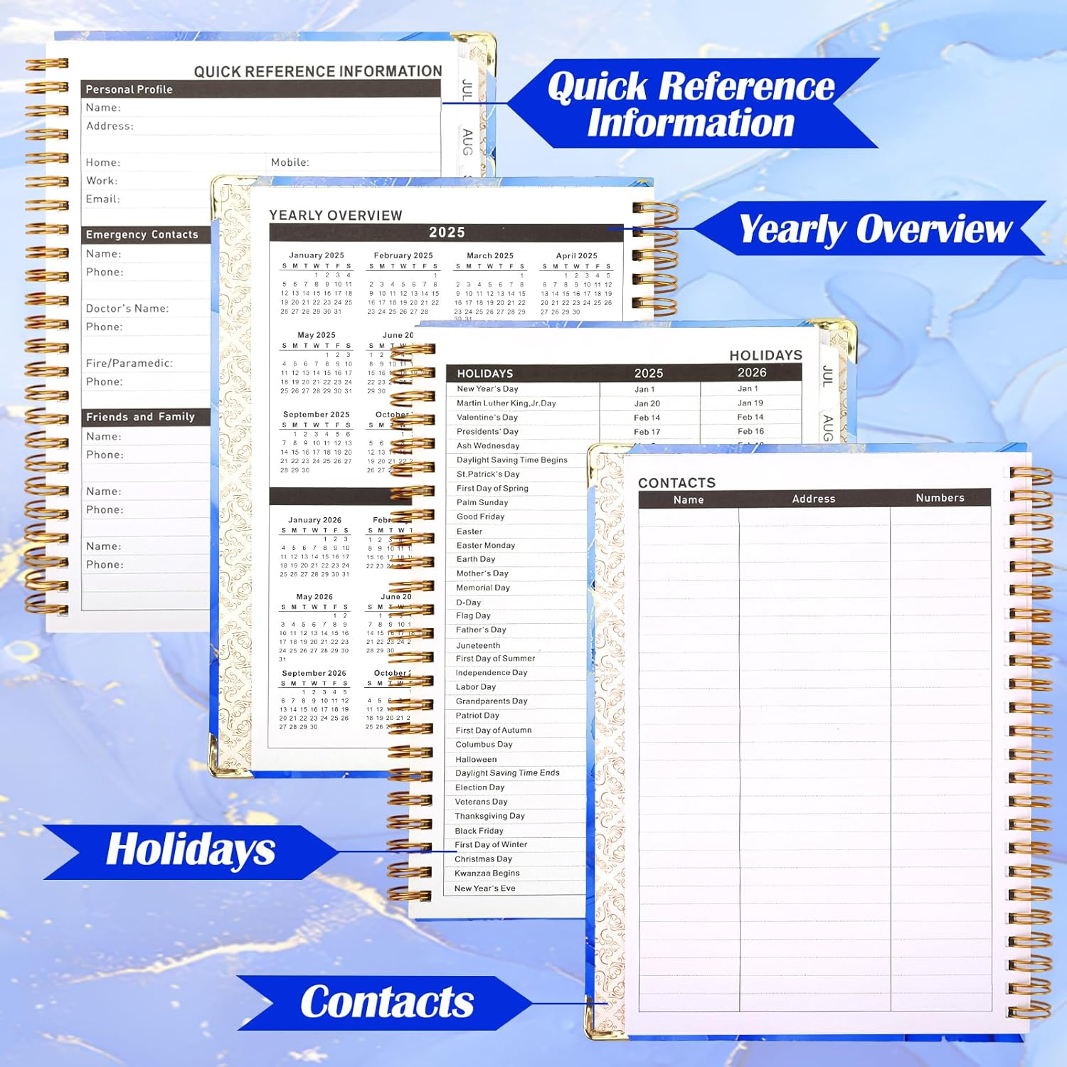 Academic Diary Planner 2025-2026, JUL 2025-JUN 2026 Weekly and Monthly Planner, A5 Daily with Twin-Wire Binding, Back Pocket, Premium Paper, 6.5X8.5In (A06, A06) image number 6