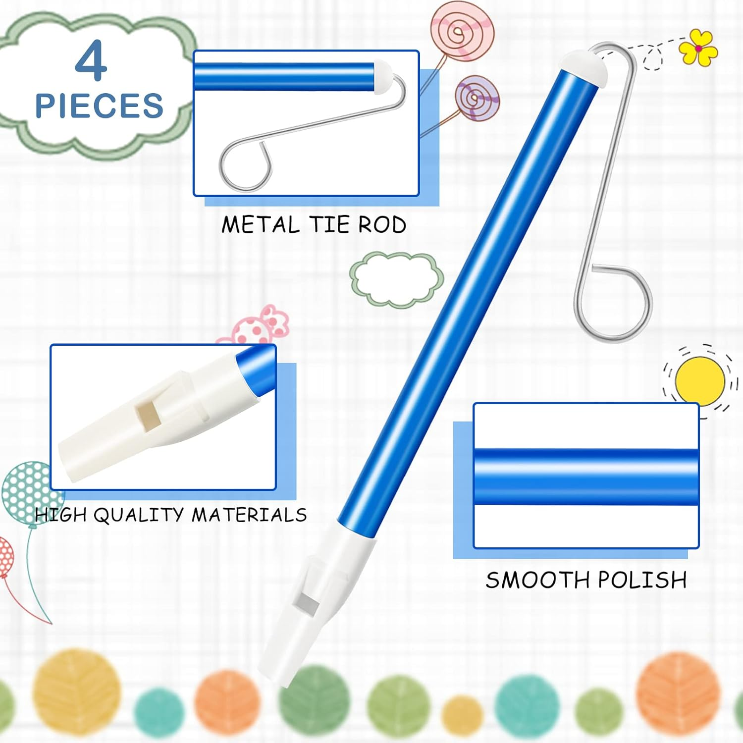 4 Pieces Slide Whistle Instrument Whistle Musical Instrument Slide Whistle Party Favors for Games Birthday Educational Party Supplies, Blue image number 6