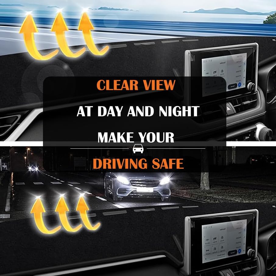 Evervenz Dash Mat for Nissan Navara 2015 2016 2017 2018 2019 2020 2021 2022 2023 2024 2025 Microfiber Leather（Without HUD） Dash Cover Dashboard Cover Navara02