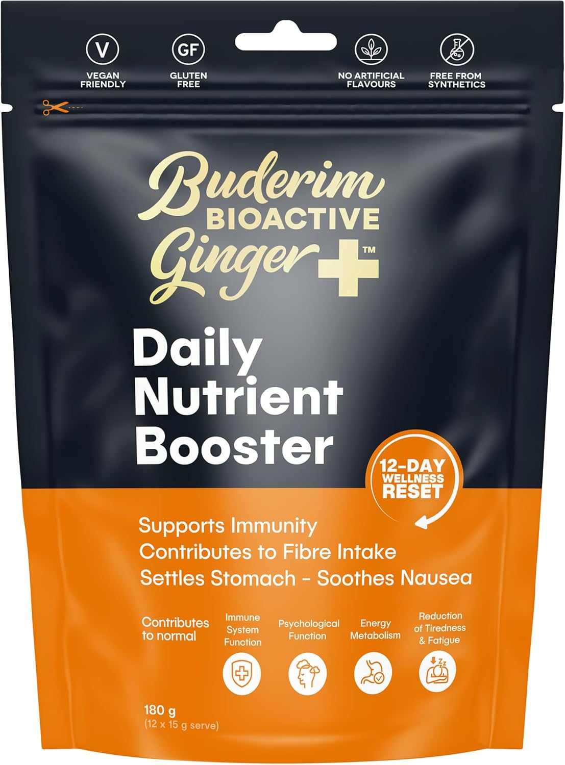 Buderim Ginger+ Bioactive Daily Nutrient Booster G/F 180G image number 2