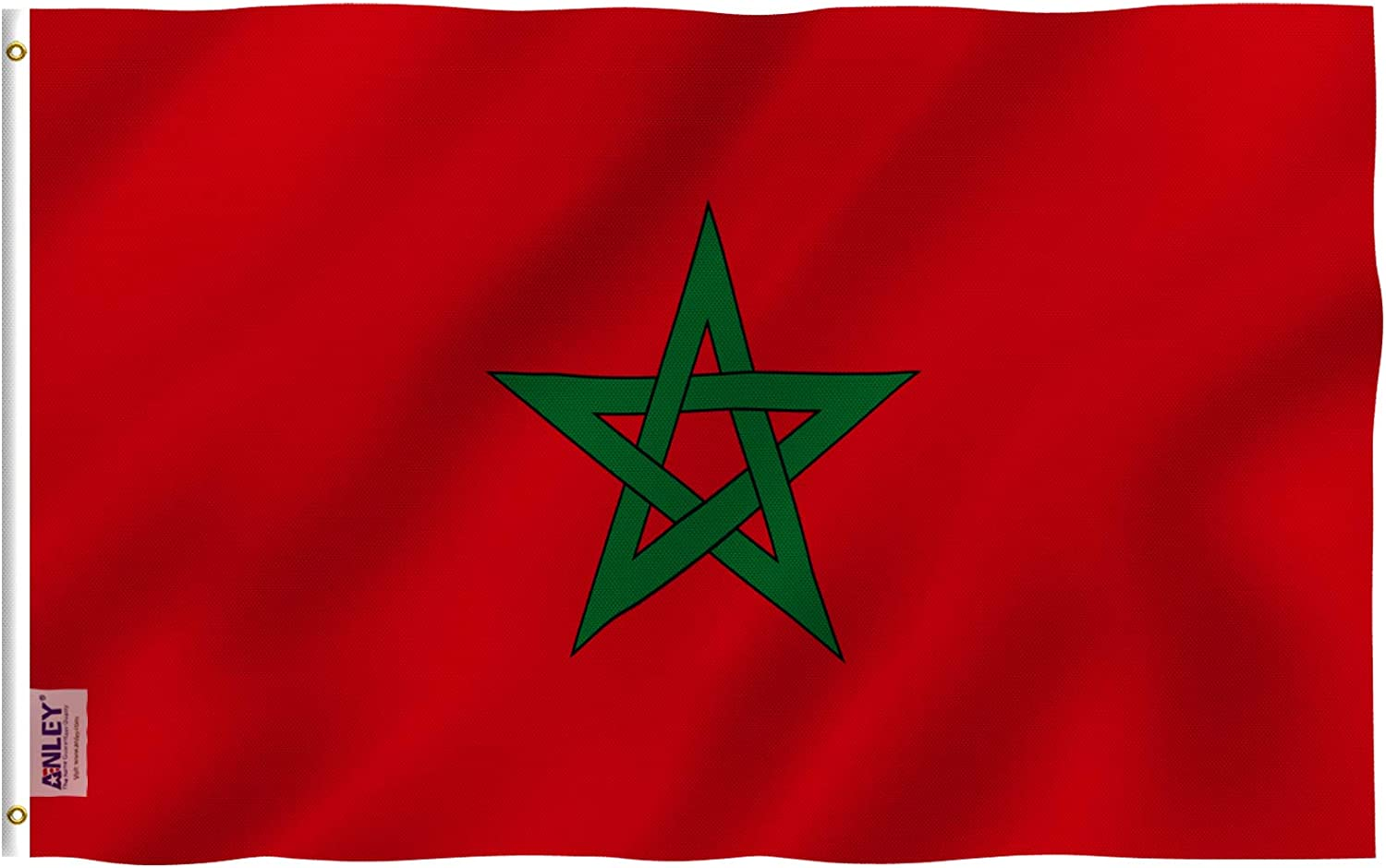 ANLEY Fly Breeze 3X5 Foot Morocco Flag - Vivid Color and UV Fade Resistant - Canvas Header and Double Stitched - Moroccan National Flags Polyester with Brass Grommets 3 X 8 Ft image number 6