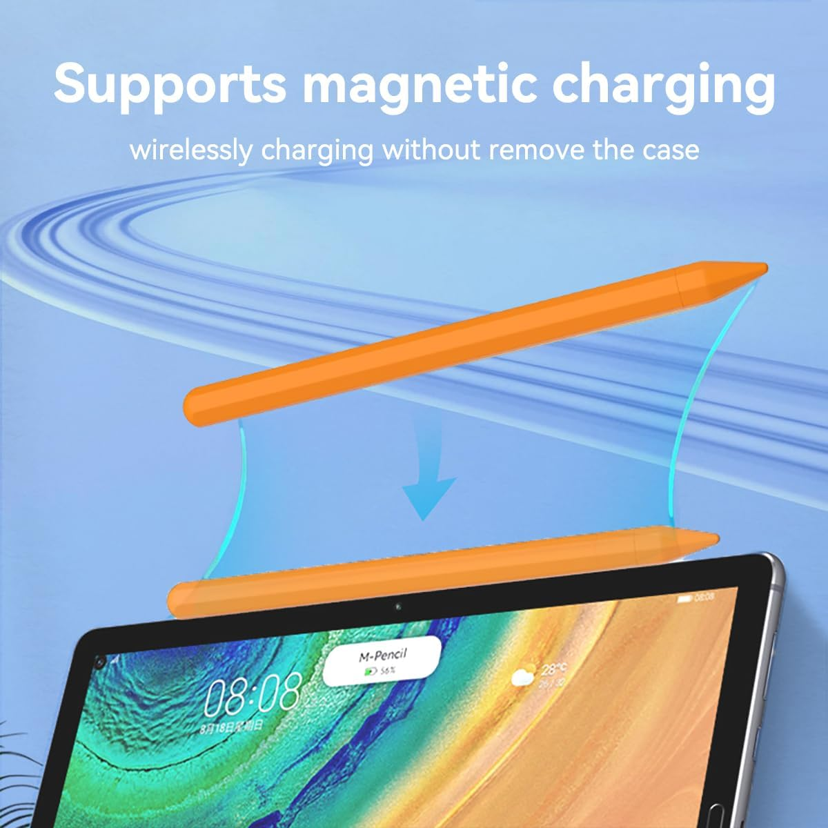 T Tersely Silicone Case for Apple Pencil Pro 2024 / Apple Pencil 2Nd,Soft Sleeve Holder Grip + Protective Nib Cover for Ipad Pen Stylus,Anti-Slip Pencil Holder Sleeve - Blue