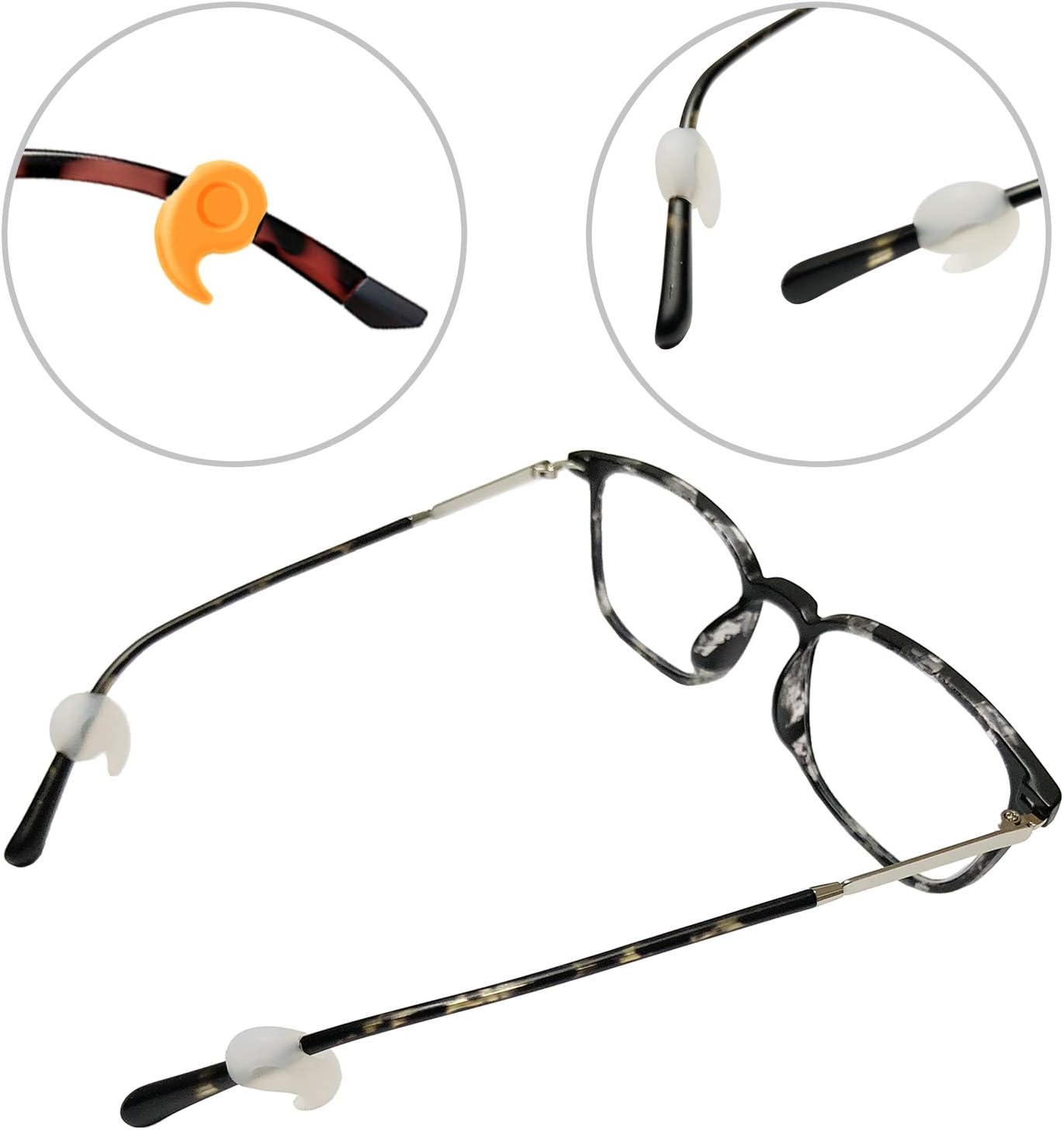 Benvo 12 Pairs Eyeglasses Retainers Silicone Glasses Temple Holders Anti-Slip Protectors Comfort Eyewear Spectacle Stay Put Glasses Stoppers Ear Grip Hooks(3 Variety Designs in Multi-Color))