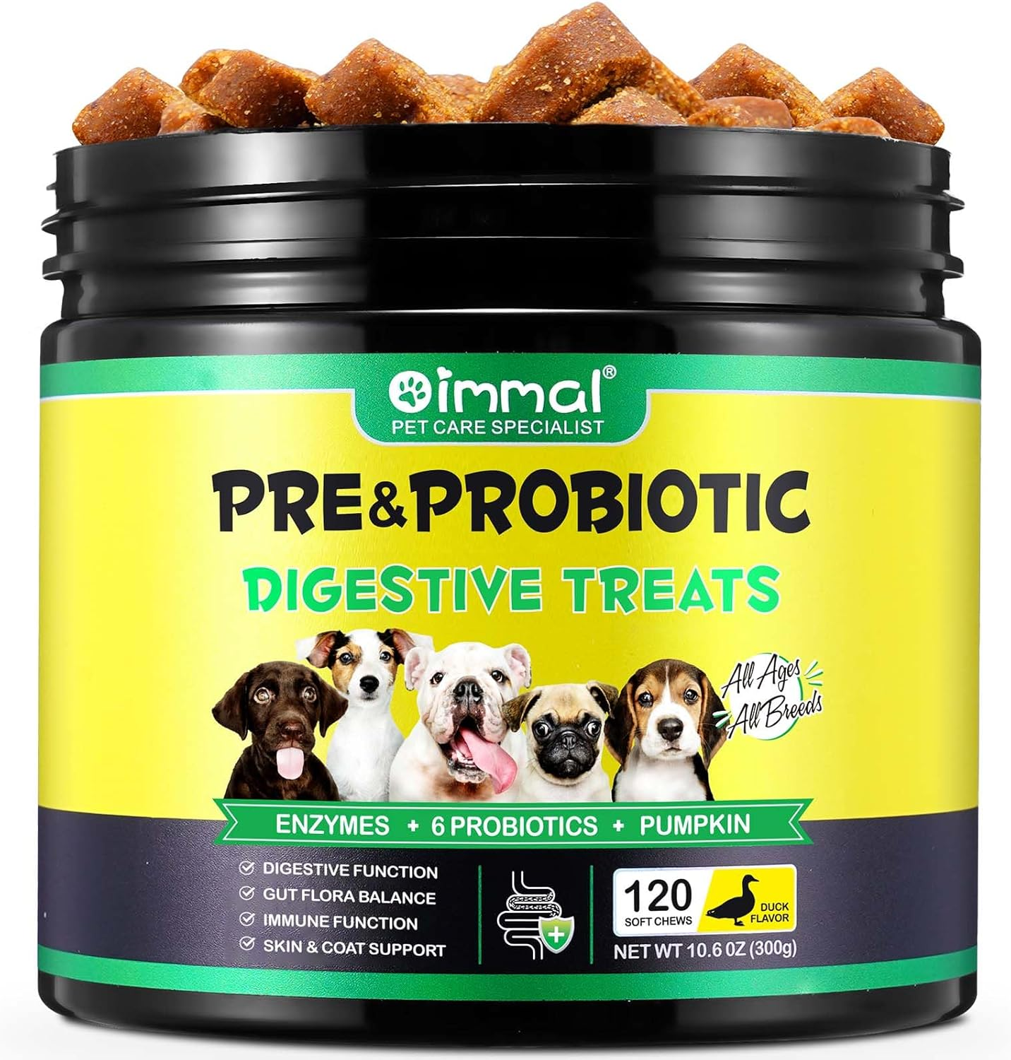 Probiotics for Dogs, Supports Gut Health, Itchy Skin, Allergies, Yeast Balance, Immunity, Probiotics and Digestive Enzymes for Small, Medium and Large Dogs, 120 Chewy Snacks, image number 2