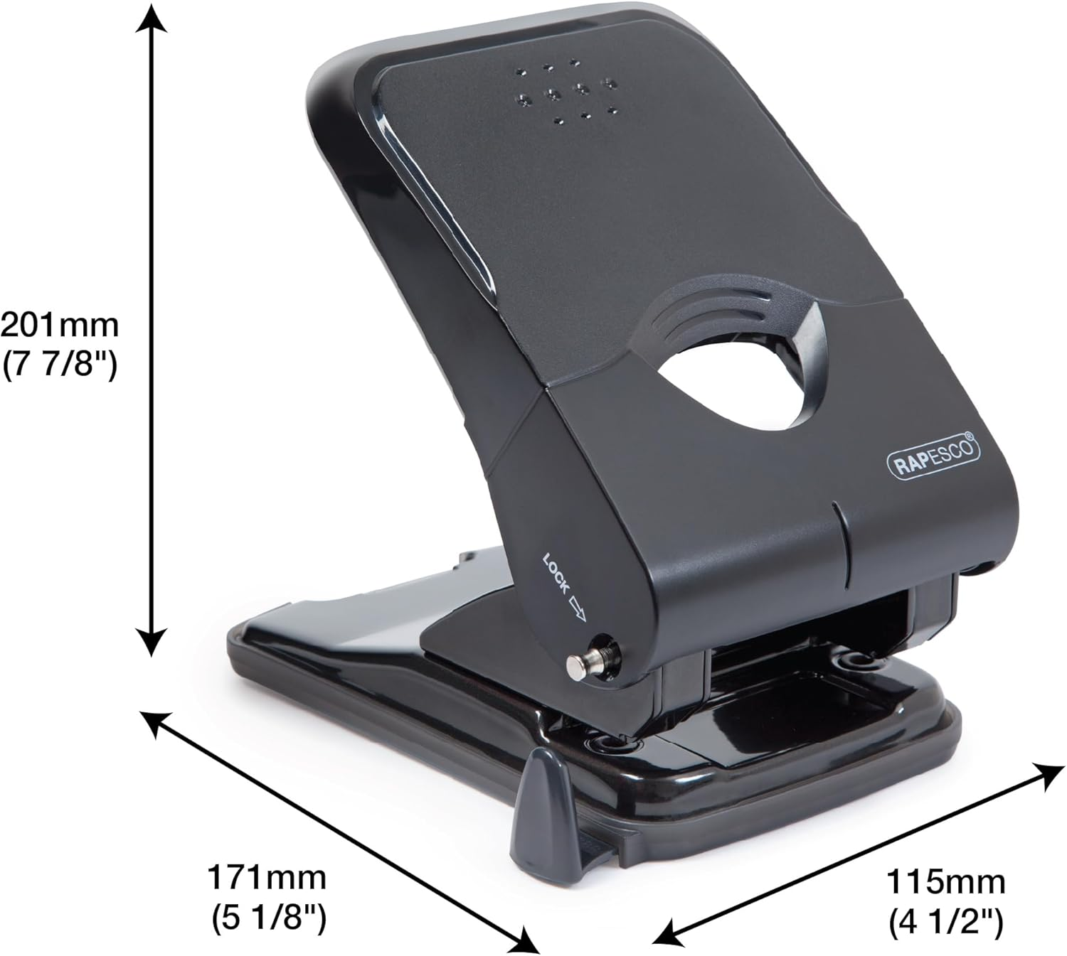 Rapesco 1233 X5-50Ps Less Effort Heavy Duty Hole Punch (50 Sheets) Black