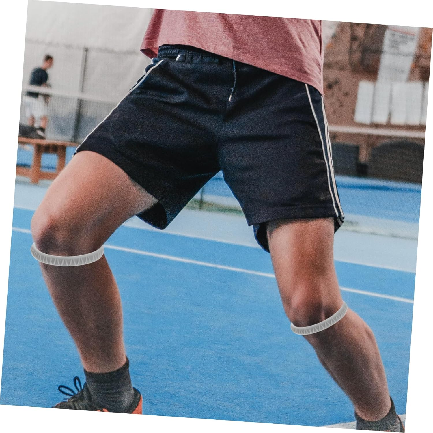 BESPORTBLE Supple Knee Protector 2Pcs Elastic Patella Belt with Adjustable Size for Men and Women Basketball Sports image number 6