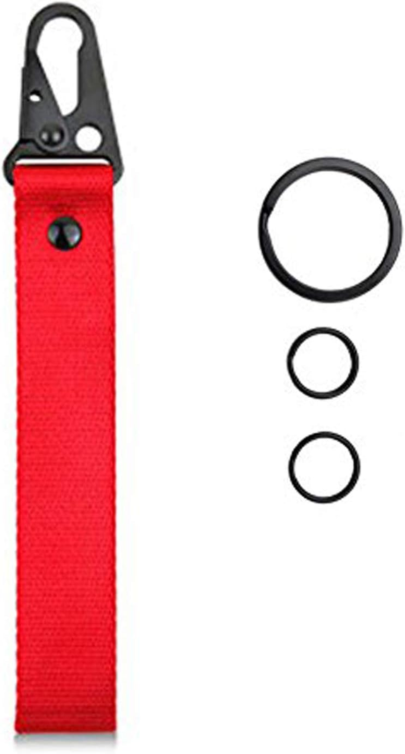 Dsycar Red Car Motorcycle Keychain Tag with 3 Key Rings - Unique Wristlet Strap Key Chain Holder for Men Women - Fu*K image number 4