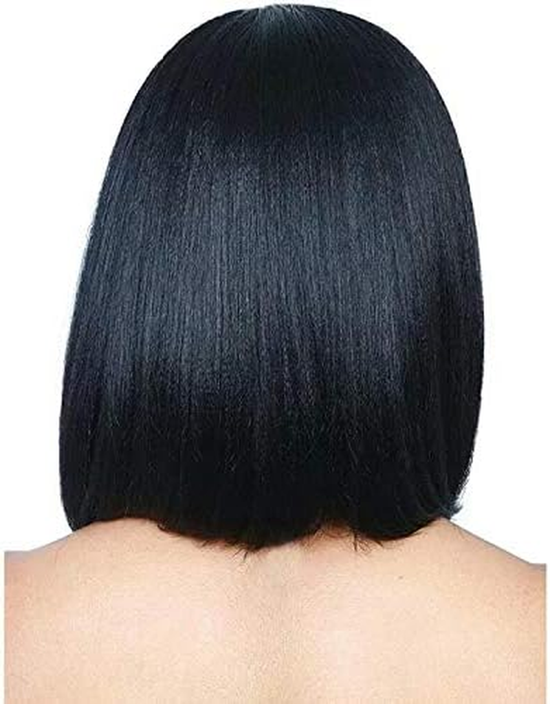 Bob Wigs for Black Women Short Synthetic Glueless Full Head Wigs Straight Bob Wigs for Women Naturally Soft (Black, 45CM) image number 1