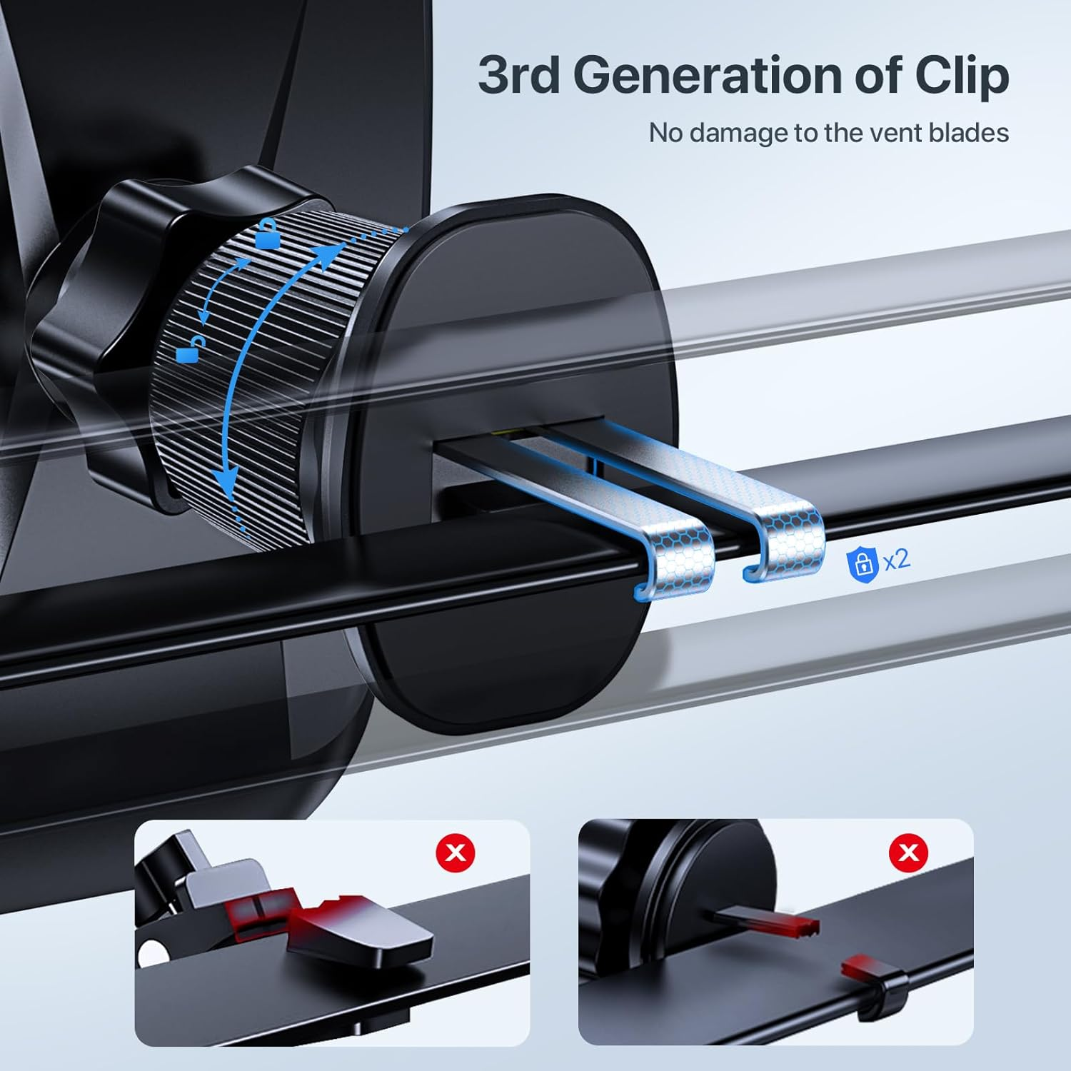 【2025 Newest】 Miracase Car Phone Holder 【4-In-1】 Car Phone Mount for Dashboard & Air Vent & Windshield & Desk, Universal Mobile Phone Holder for Car for Iphone 15 Pro Max 14 13 XR XS Samsung and More image number 3