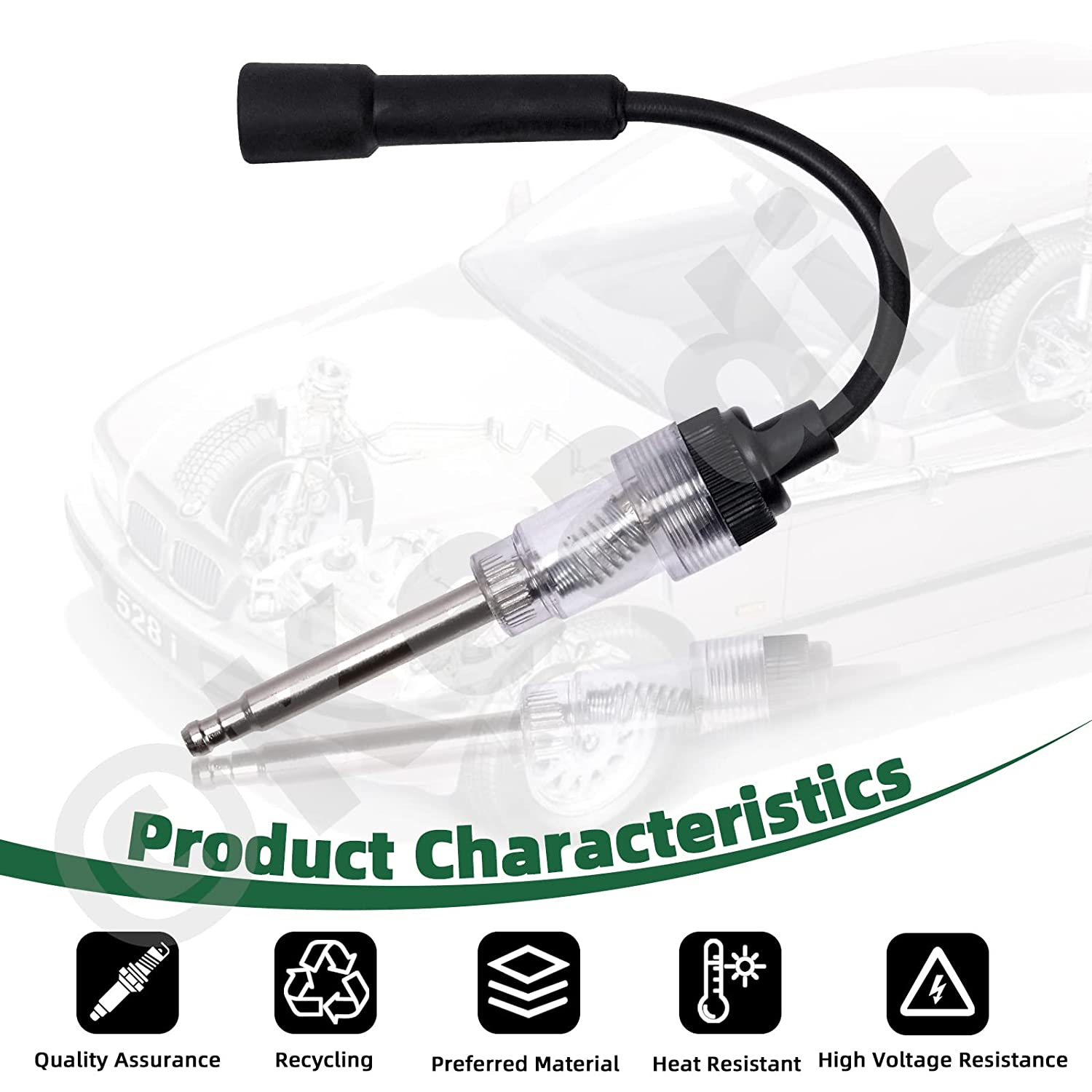 Keadic 2Pcs Inline Spark Plug Tester, Plug-In Engine Straight Boot Ignition Coil Tester Diagnostic Detector Tool for Lawnmower Automotive Lawnmower Car Big Internal & External Engines