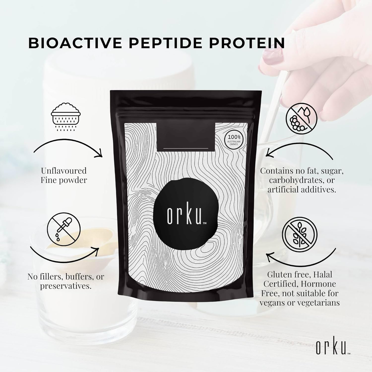 400G Collagen Powder - Bovine Hydrolysate Protein Peptide Supplement Unflavoured image number 1