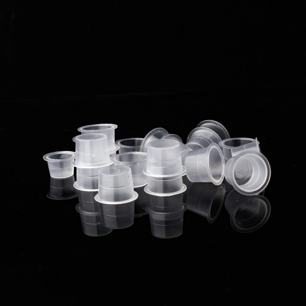 Disposable Tattoo Ink Cups- 100/500/1000Pcs Plastic Disposable Tattoo Ink Cups for Tattoo Permanent Makeup Container Cap Tattoo Accessory,Tattoo Ink,Tattoo Supplies,Tattoo Kits #15Mm-100Pcs