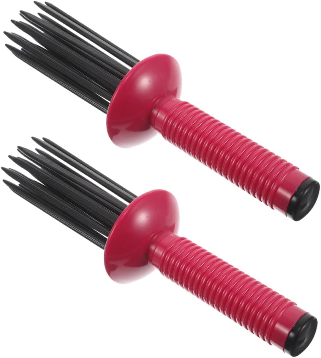 2Pcs Fluffy Curling Brush Slip Hair Curling Comb for Curly Hair Styling Tools Portable Air Volume Comb for Travel Styling image number 5